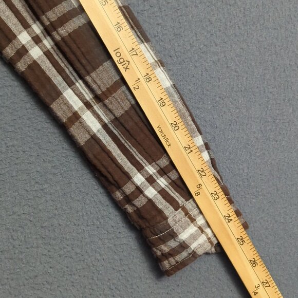 CP Shades Flann Shirt Women's M Brown Plaid Cotton Button Down Made In USA - Picture 7 of 11